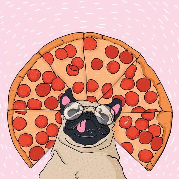 Pop Art Kitchen: Pug Pizza Drawing by Lostanaw
