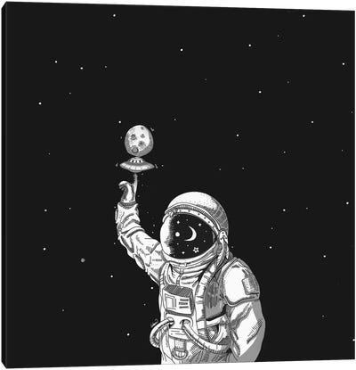 Space Collector Canvas Art Print - Astronaut Art