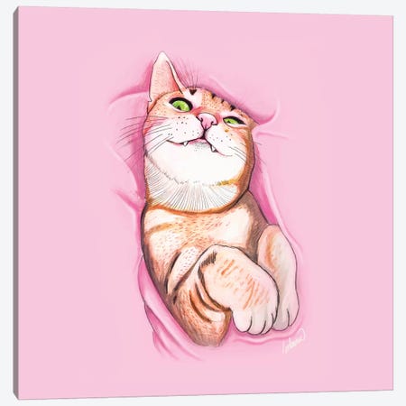 Sweet Kitty Canvas Print #LSN48} by Lostanaw Canvas Print