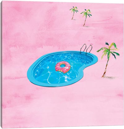 Sweet Summertime Canvas Art Print - Swimming Art