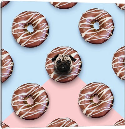 The Pug Donuts Canvas Art Print - Lostanaw