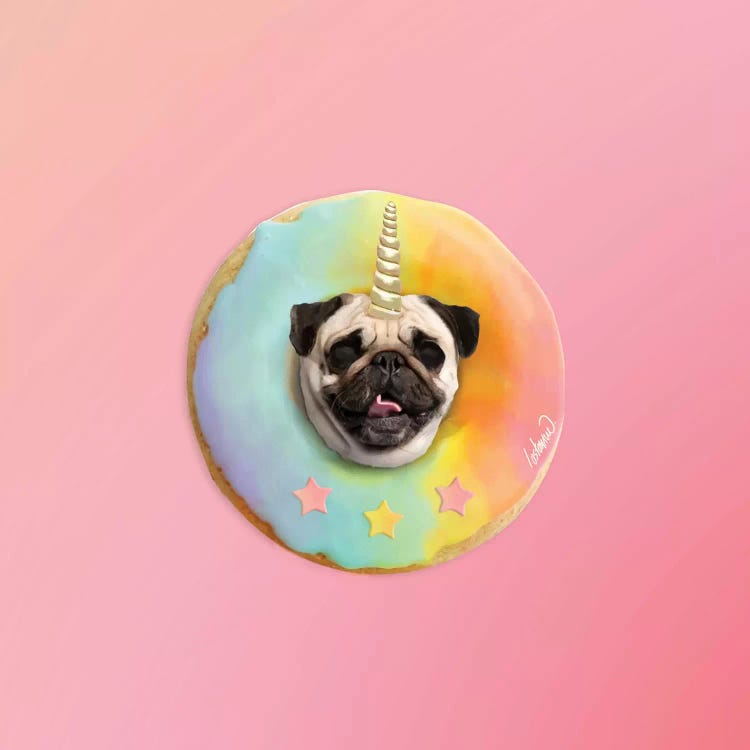 Unicorn Pug Pastel Donut