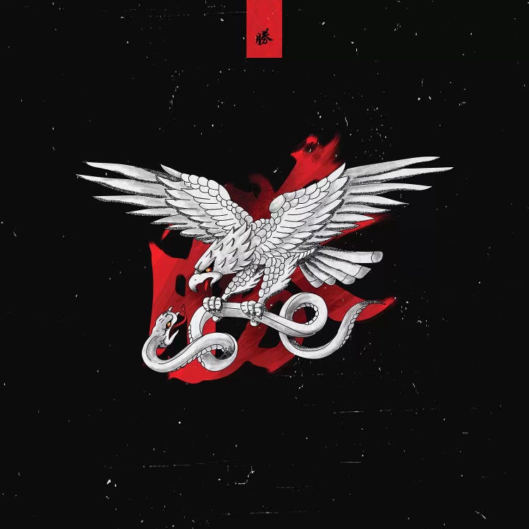 Eagle vs. Snake Tattoo by Lostanaw wall art