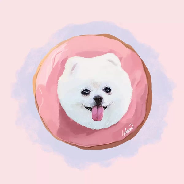 Pomeranians: Pomeranian Strawberry Donut by Lostanaw