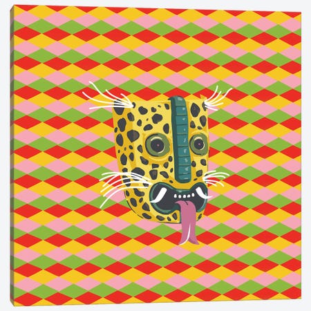 Leopard Aztec Canvas Print #LSN65} by Lostanaw Canvas Art