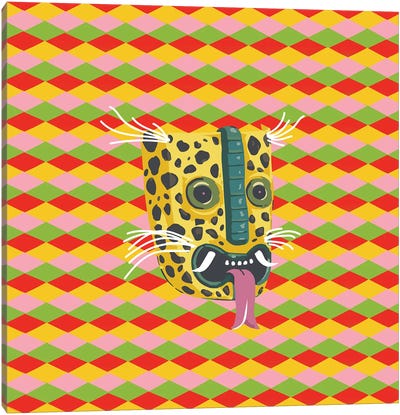 Leopard Aztec Canvas Art Print - Lostanaw
