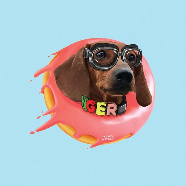 Office Humor: Dachshund Donut by Lostanaw