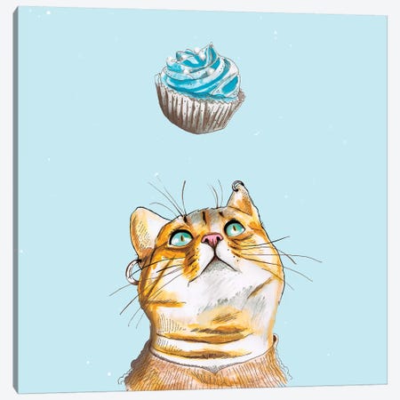 Cat Lover Cake Canvas Print #LSN6} by Lostanaw Art Print