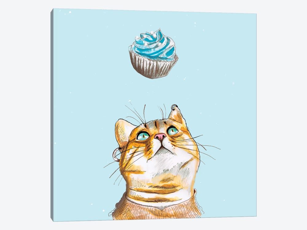 Cat Lover Cake by Lostanaw 1-piece Canvas Art Print