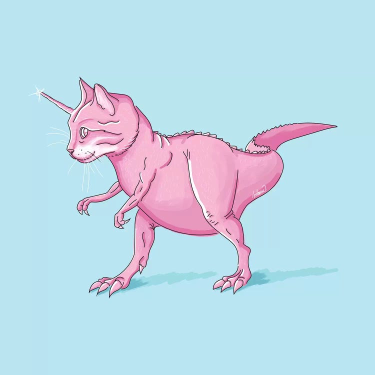 Caticorn Rex by Lostanaw wall art
