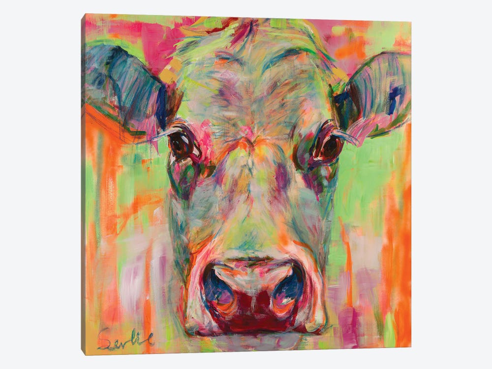 Cow Portrait XII by Liesbeth Serlie 1-piece Canvas Art Print