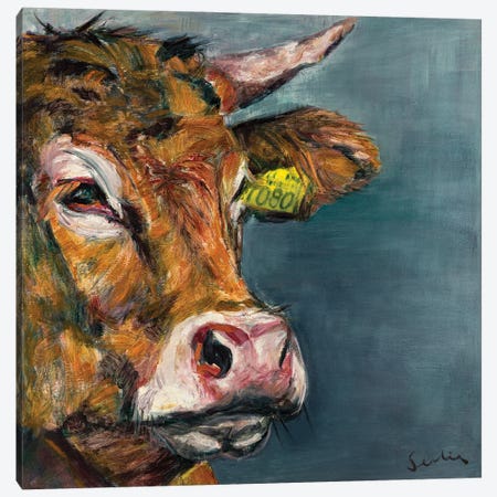 Cow V Canvas Print #LSR16} by Liesbeth Serlie Canvas Print