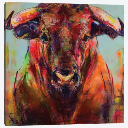 Bull Canvas Print #LSR22} by Liesbeth Serlie Art Print