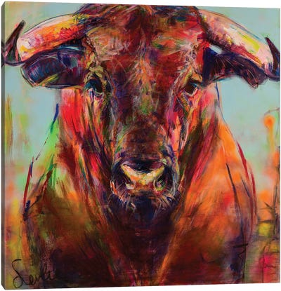 Bull Canvas Art Print - Liesbeth Serlie