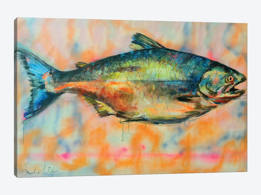 Wild Salmon by Liesbeth Serlie 1-piece Canvas Print