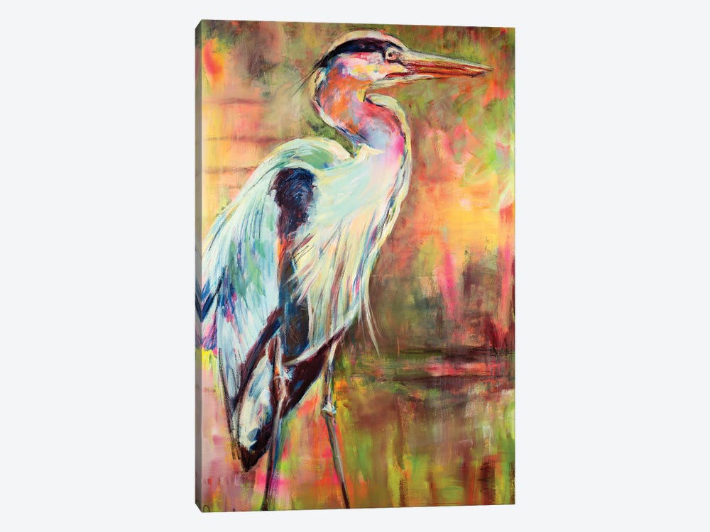Blue Heron by Liesbeth Serlie 1-piece Canvas Artwork