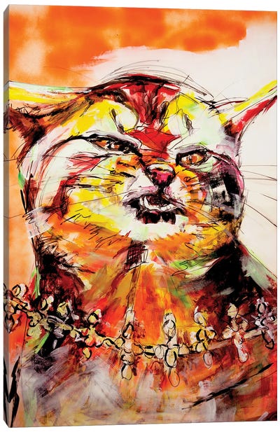 Wild Cat Canvas Art Print - Liesbeth Serlie