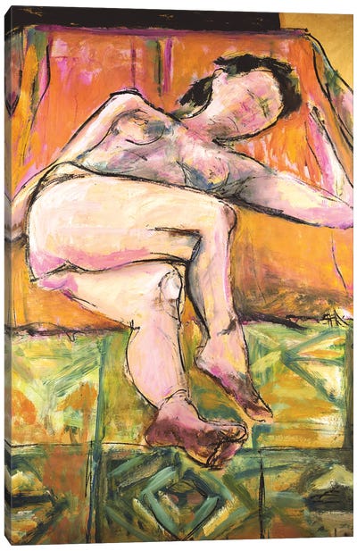 Female Nude Model Canvas Art Print - Liesbeth Serlie