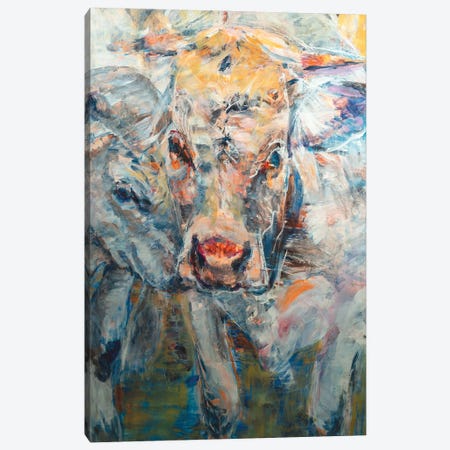 Cow With Calf Canvas Print #LSR43} by Liesbeth Serlie Canvas Art Print