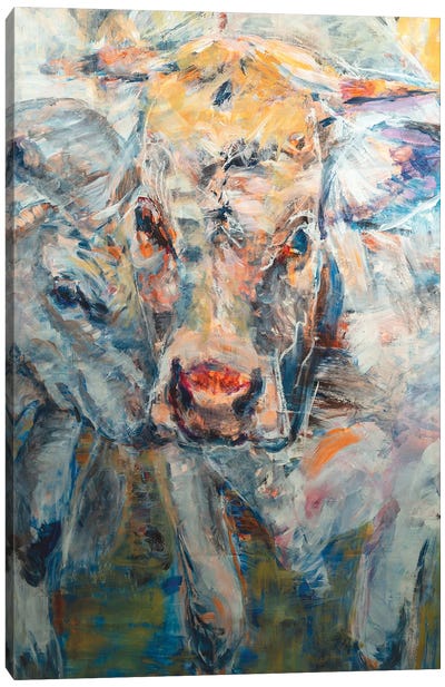 Cow With Calf Canvas Art Print - Liesbeth Serlie