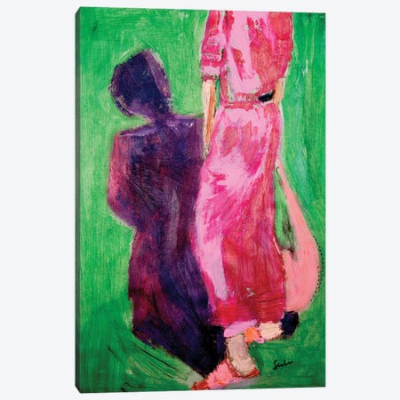 Woman With A Pink Dress Canvas Print #LSR45} by Liesbeth Serlie Canvas Art