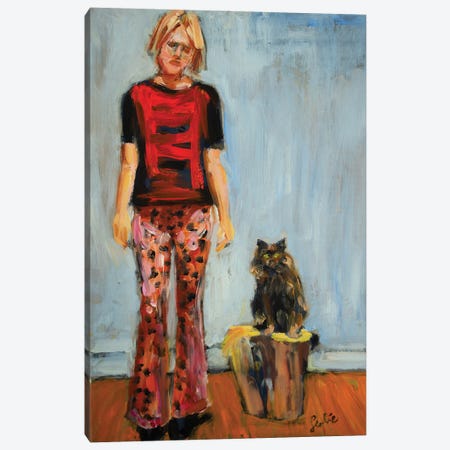 Woman With A Cat Canvas Print #LSR48} by Liesbeth Serlie Art Print