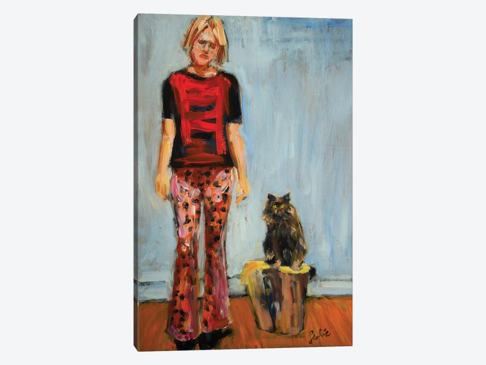 Woman With A Cat by Liesbeth Serlie 1-piece Canvas Artwork