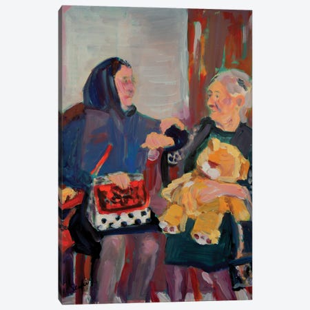 Spanish Old Women Canvas Print #LSR50} by Liesbeth Serlie Canvas Wall Art