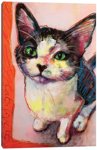 Kitten Portrait Canvas Art Print - Liesbeth Serlie