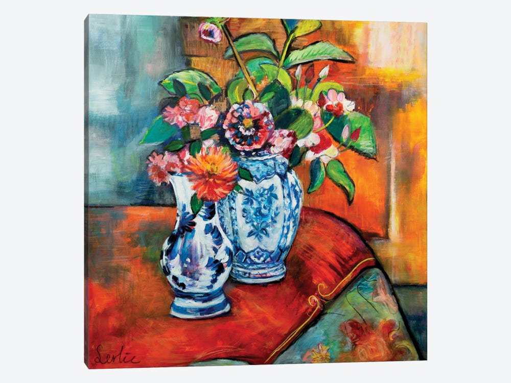 Flowers At The Table by Liesbeth Serlie 1-piece Canvas Wall Art