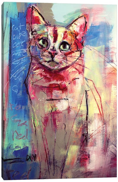Rode Kat Canvas Art Print - Liesbeth Serlie