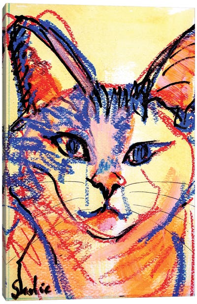 Sketch Of A Cat VII Canvas Art Print - Liesbeth Serlie