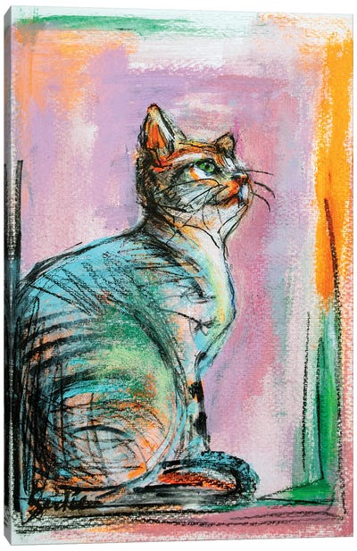 Sketch Of A Cat XI Canvas Art Print - Liesbeth Serlie