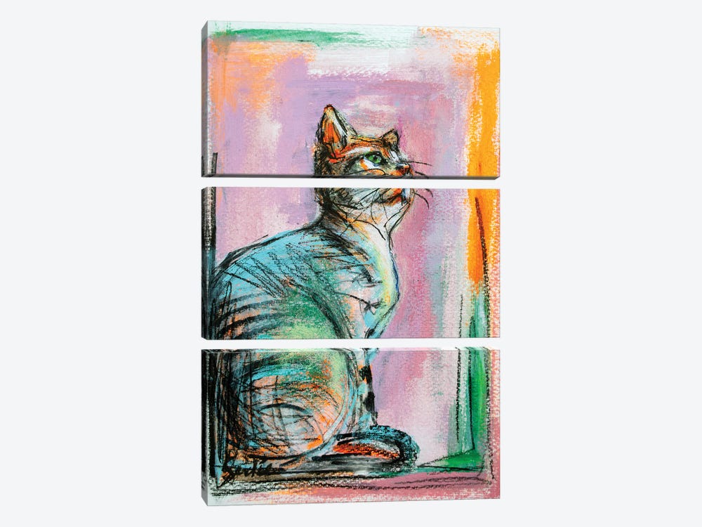Sketch Of A Cat XI by Liesbeth Serlie 3-piece Canvas Artwork