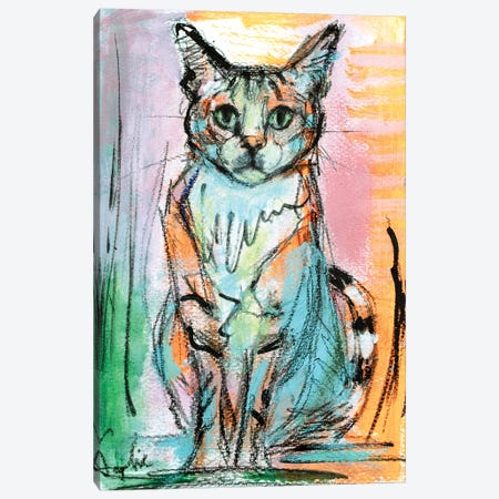 Sketch Of A Cat XII Canvas Print #LSR96} by Liesbeth Serlie Canvas Art Print