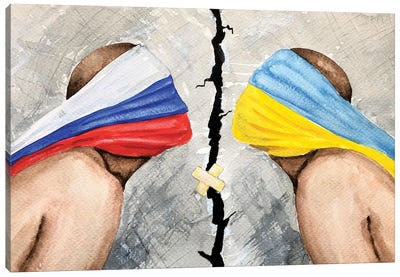 Face To Face Can't See The Faces Canvas Art Print - Ukraine Art