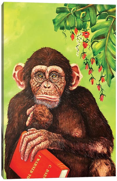 I Warned You Canvas Art Print - Chimpanzee Art