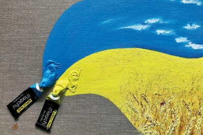 Ukraine - Sky And Field by Lena Smirnova framed canvas print