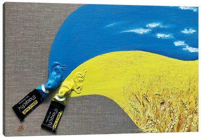 Ukraine - Sky And Field Canvas Art Print - Creativity Art