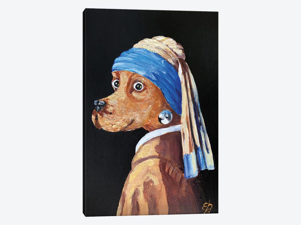 Dog With A Pearl Earring by Lena Smirnova 1-piece Canvas Print