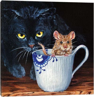Tea For Two Canvas Art Print - Mouse Art