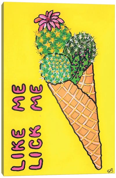 Like Me, Lick Me Canvas Art Print - Ice Cream & Popsicle Art