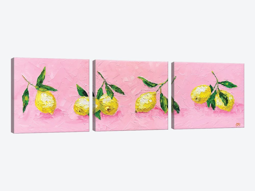 Tender Lemons by Lena Smirnova 3-piece Canvas Print