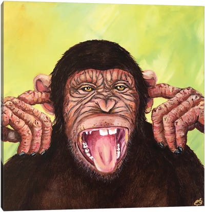 Stop Talking - Do Something For Nature. Canvas Art Print - Chimpanzee Art