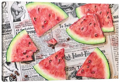 Watermelon Canvas Art Print - Melon Art