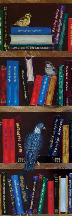 Bookshelf With A Dove