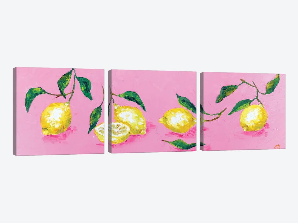 4 And Half Lemons by Lena Smirnova 3-piece Canvas Art