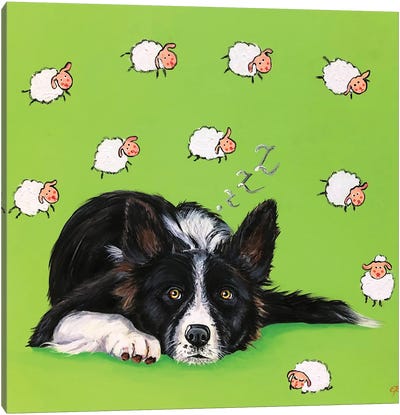 Counting Sheep Canvas Art Print - Office Humor