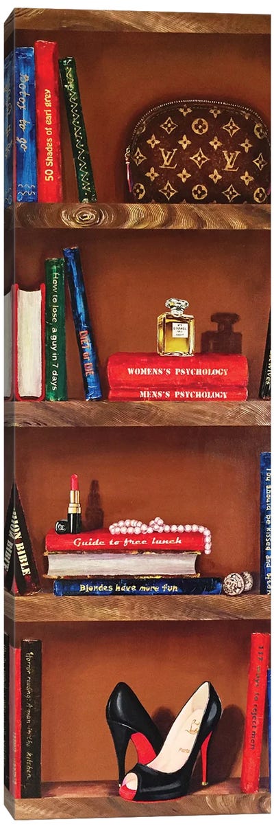 Bookshelf Bestsellers Canvas Art Print - Book Art