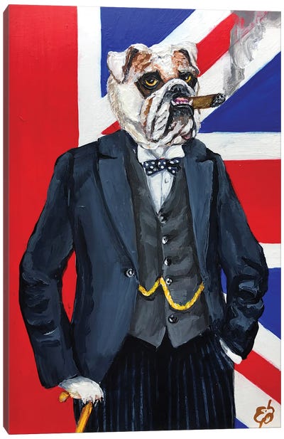 Winston Canvas Art Print - Bulldog Art